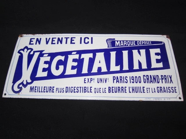 Plaque Émaillée VÉGÉTALINE – Signée Japy Frères & Cie