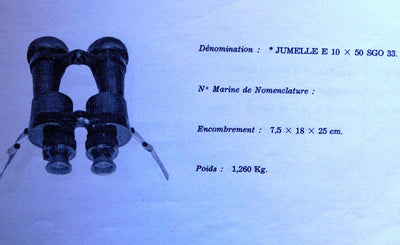 Rare paire de jumelles HUET Paris n°2009, modèle 1933 Type 1 (10×50)