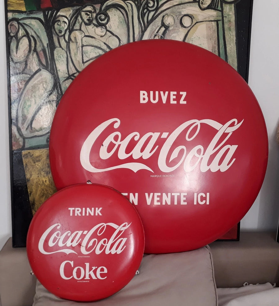 Bouton Publicitaire COCA-COLA – Format Géant 88 cm