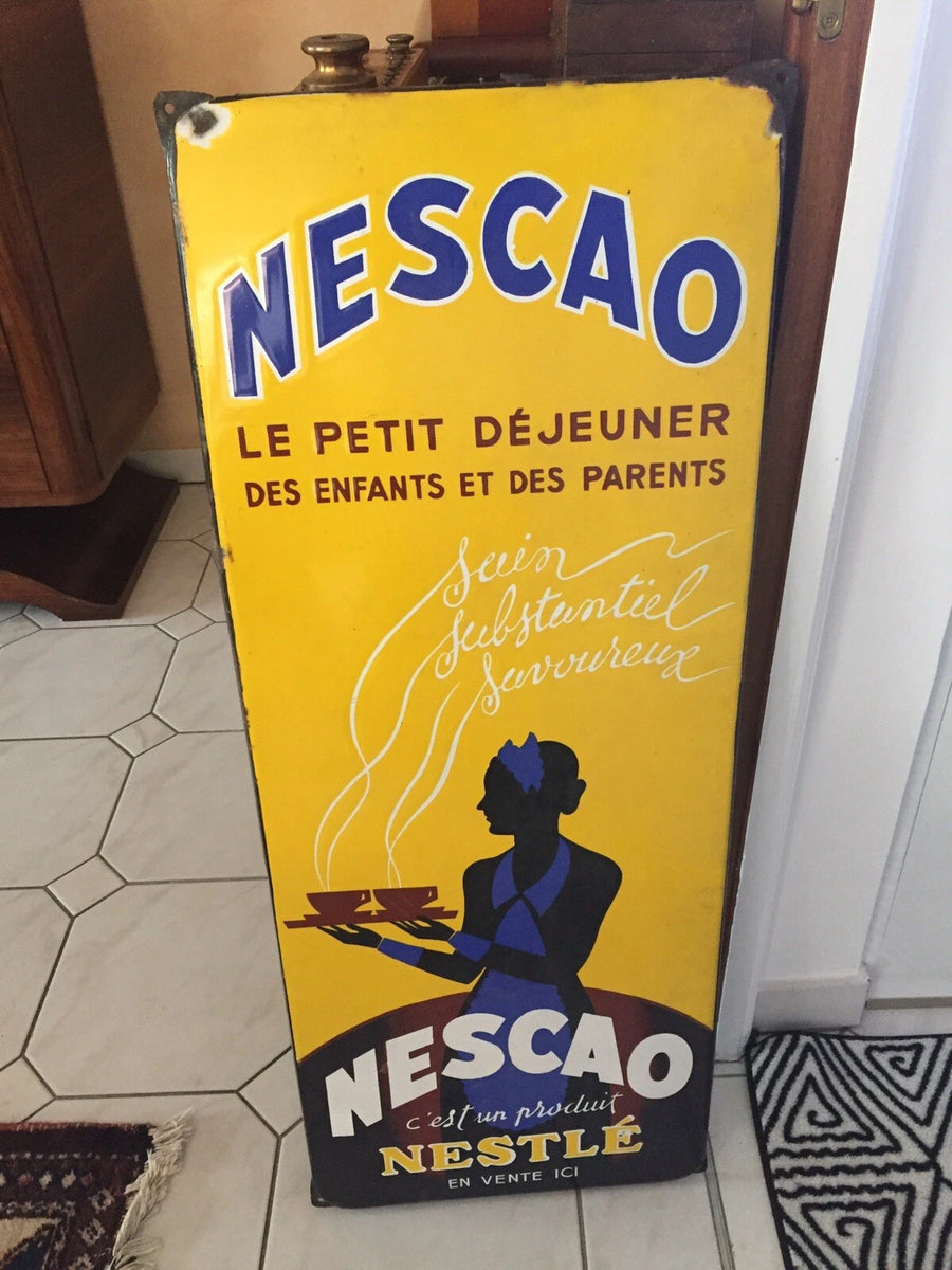 Plaque Émaillée Ancienne NESCAO