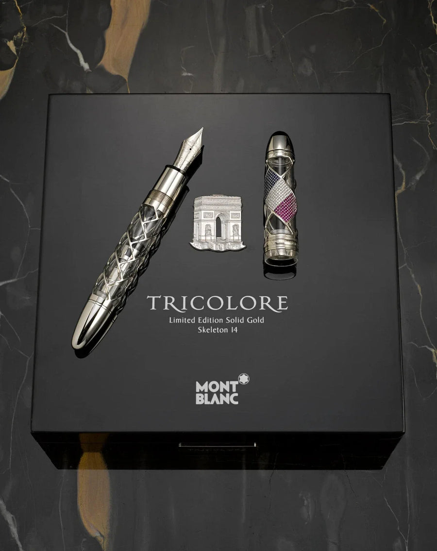 Montblanc 2002 – Édition Limitée Tricolore French Flag 14 – Stylo plume Solid Gold Skeleton