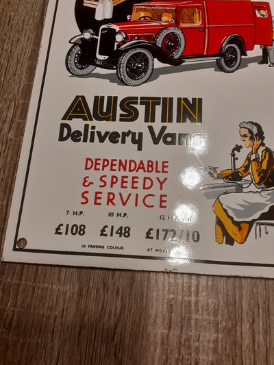 Plaque Émaillée AUSTIN – Delivery Vans "Speedy Service"
